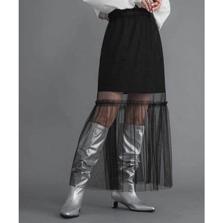 タフタ×チュールレイヤードスカート 韓国 夢展望 | 夢展望 | 詳細画像6 