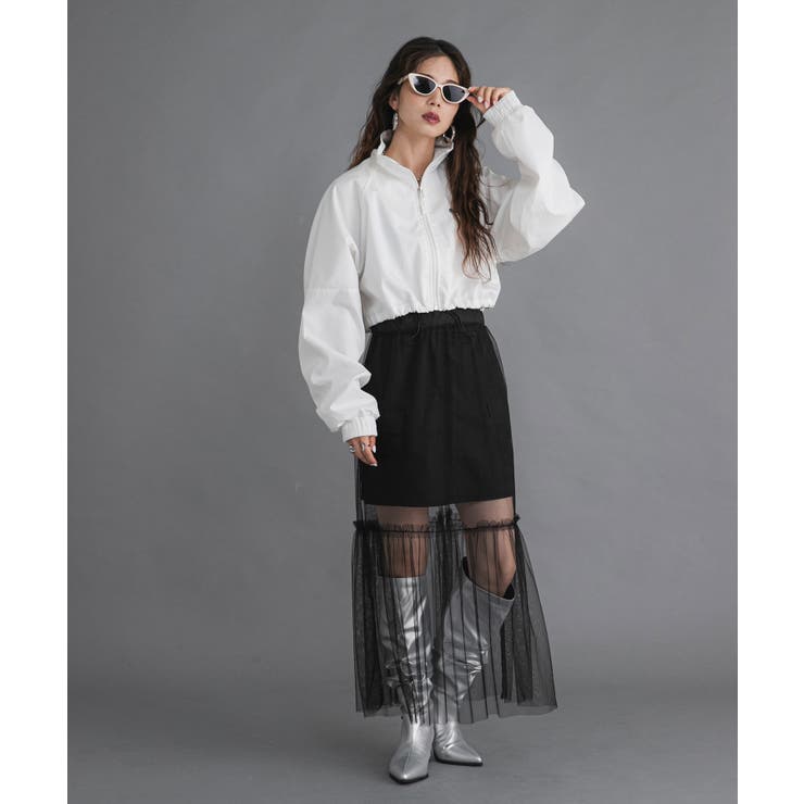 タフタ×チュールレイヤードスカート 韓国 夢展望 | 夢展望 | 詳細画像7 