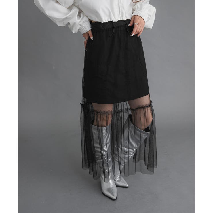 タフタ×チュールレイヤードスカート 韓国 夢展望 | 夢展望 | 詳細画像9 