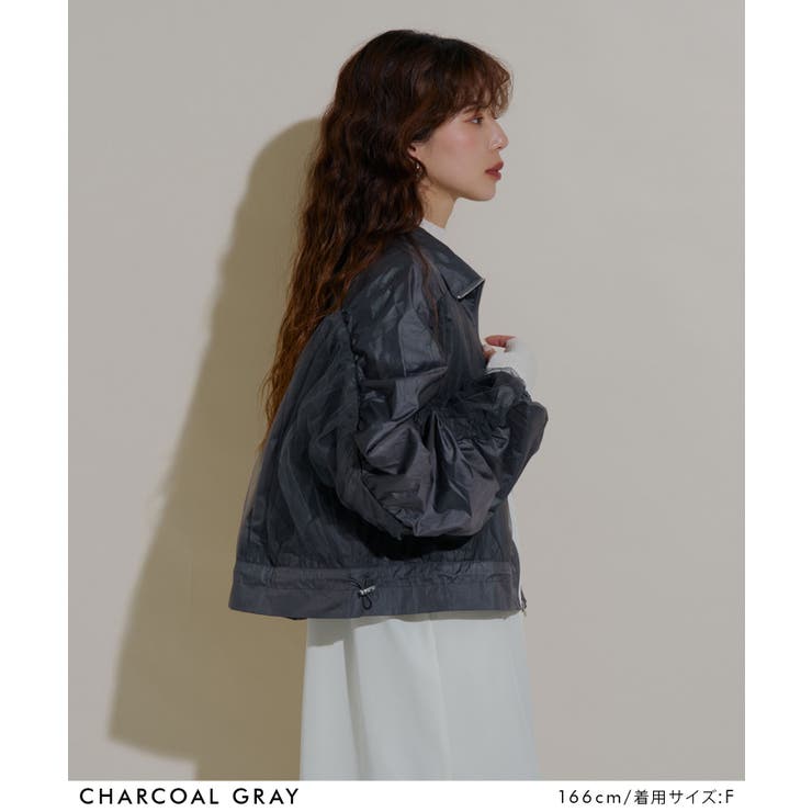 シャイニー×チュールシャーリングブルゾン 韓国 夢展望 | 夢展望 | 詳細画像4 