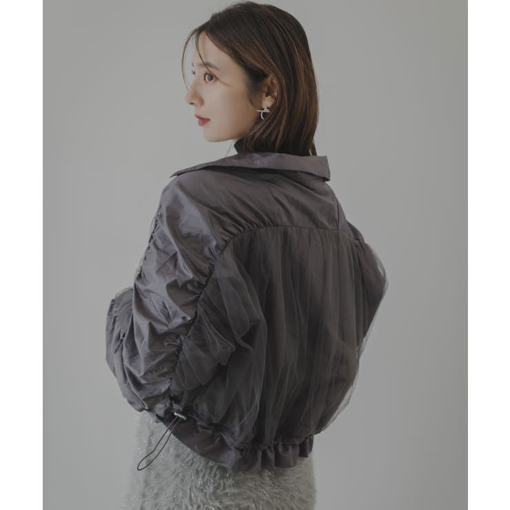 シャイニー×チュールシャーリングブルゾン 韓国 夢展望 | 夢展望 | 詳細画像14 