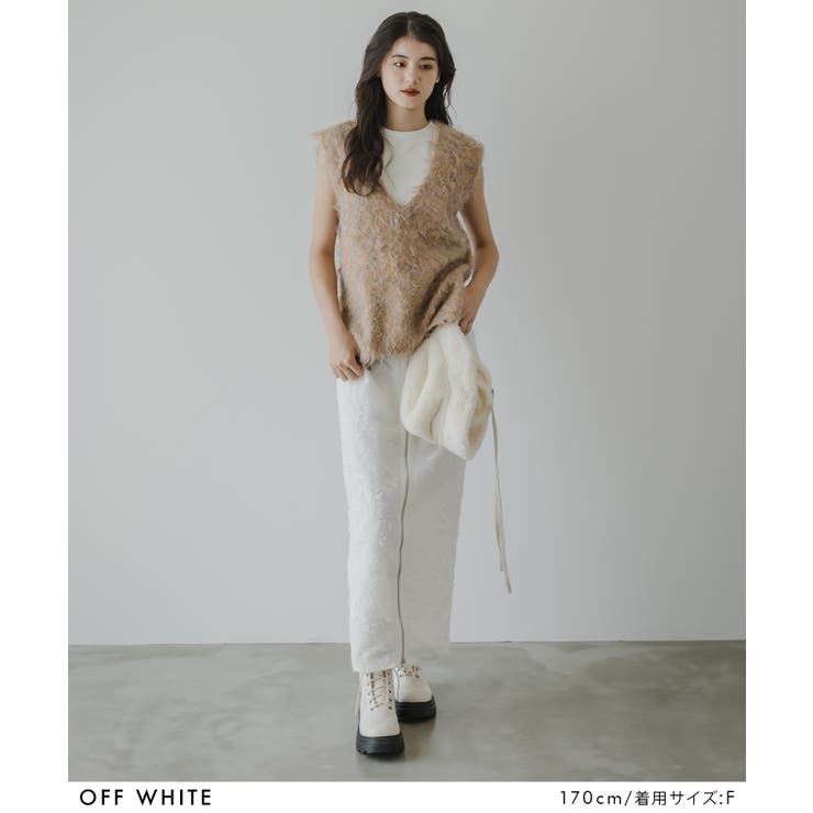 フリンジジャガードジップスカート 韓国 夢展望 | 夢展望 | 詳細画像2 