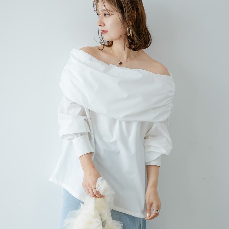 ブロードオフショルブラウス 韓国 夢展望 | 夢展望 | 詳細画像1 