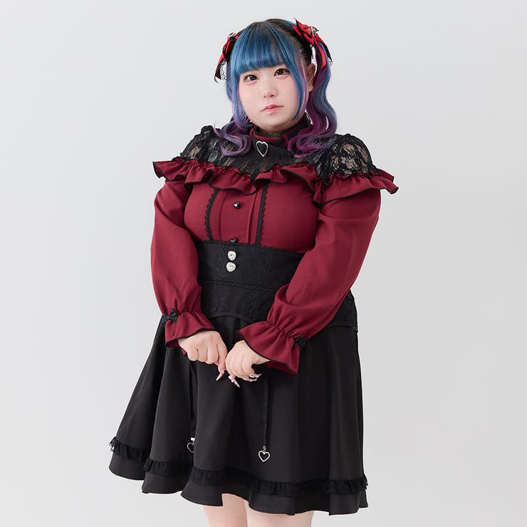 ハートチョーカーレースフリルブラウス 量産型 地雷系 夢展望