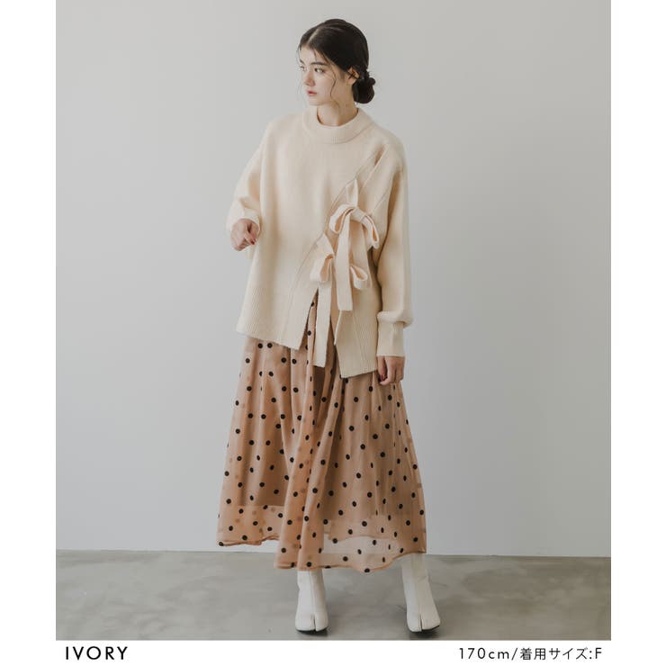 Wリボンスリットニット 韓国 夢展望 | 夢展望 | 詳細画像2 