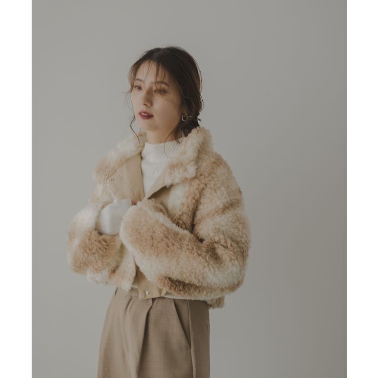 ニュアンス柄ボアショートジャケット 韓国 夢展望 | 夢展望 | 詳細画像4 