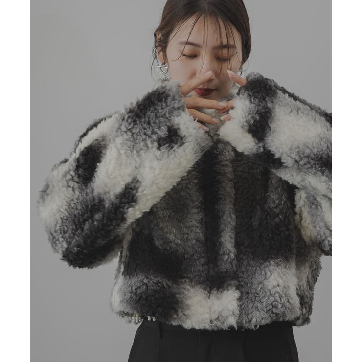 ニュアンス柄ボアショートジャケット 韓国 夢展望 | 夢展望 | 詳細画像12 