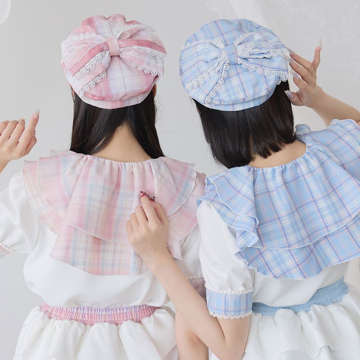 ディムモアール　dimmoire ベレー帽　レディース　地雷　量産型 Princess Melody】ハートパール＆ビジュー付きレース