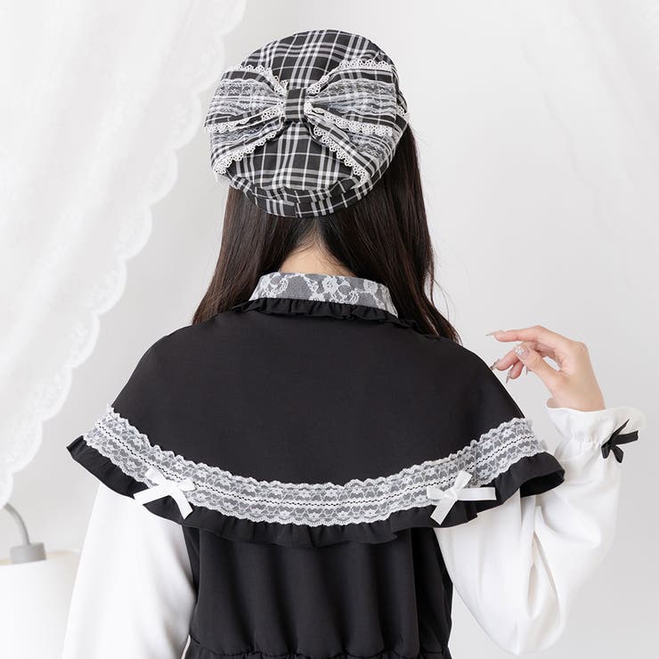 チェックリボンベレー帽 量産型 地雷系 夢展望 | DearMyLove | 詳細画像11 