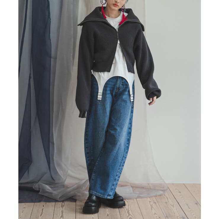 ダブルジップビッグカラーカーデニット 韓国 夢展望 | 夢展望 | 詳細画像35 