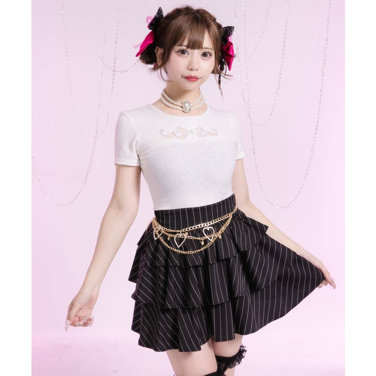 透けレースリボンハートカットソー 韓国 夢展望 | 夢展望 | 詳細画像3 