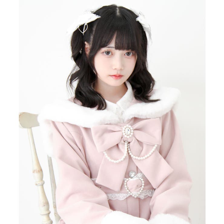 ハートバックルベルトセーラーファーコート 量産型 地雷系 夢展望 | DearMyLove | 詳細画像4 