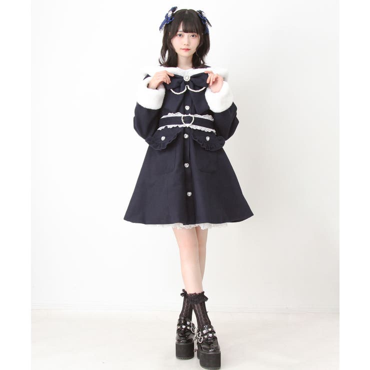 ハートバックルベルトセーラーファーコート 量産型 地雷系 夢展望 | DearMyLove | 詳細画像17 