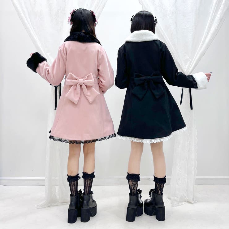 ハートたっぷりフリルAラインファーコート 量産型 地雷系 夢展望 | DearMyLove | 詳細画像21 