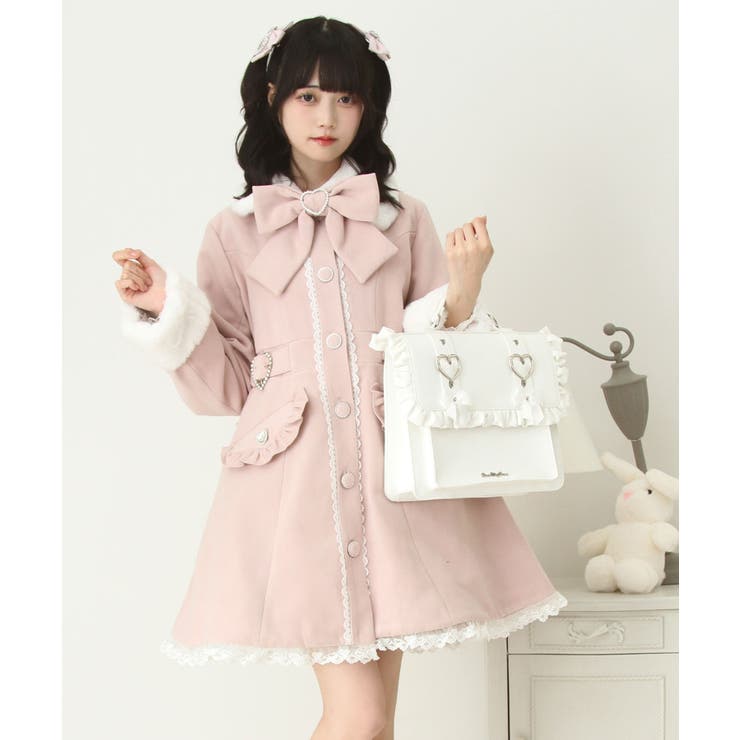 ハートたっぷりフリルAラインファーコート 量産型 地雷系 夢展望