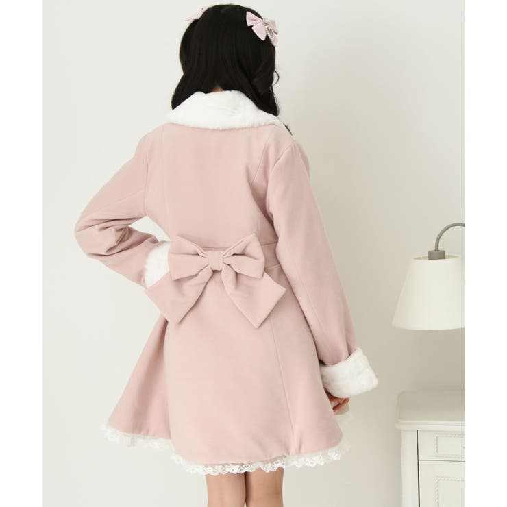 ハートたっぷりフリルAラインファーコート 量産型 地雷系 夢展望 | DearMyLove | 詳細画像8 