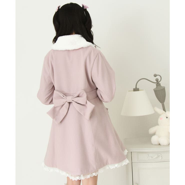 ハートたっぷりフリルAラインファーコート 量産型 地雷系 夢展望 | DearMyLove | 詳細画像20 