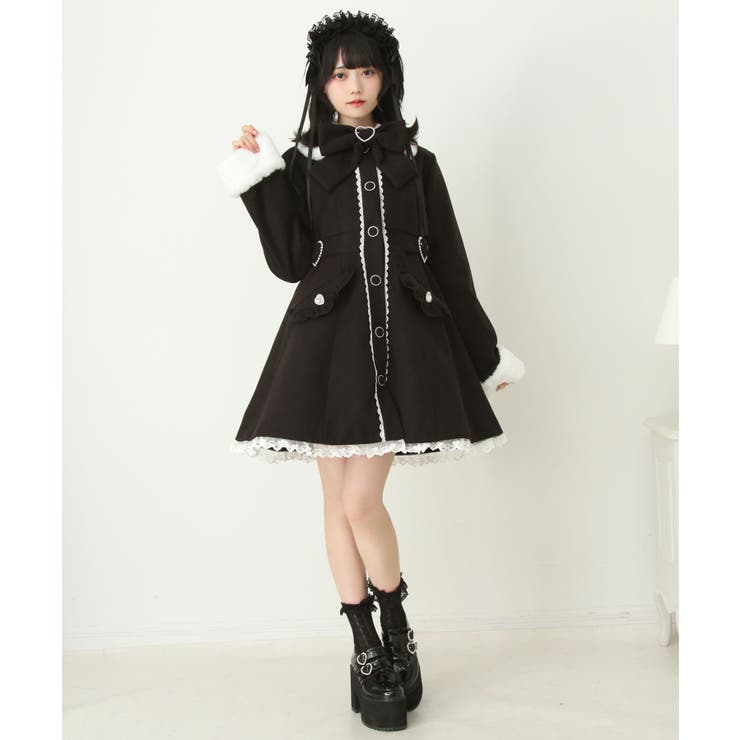 ハートたっぷりフリルAラインファーコート 量産型 地雷系 夢展望 | DearMyLove | 詳細画像30 