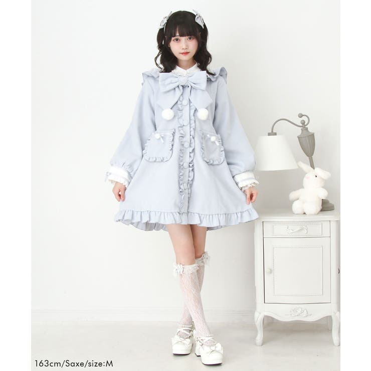 ポンポンリボンセーラー襟フリルコート 量産型 地雷系 夢展望[品番