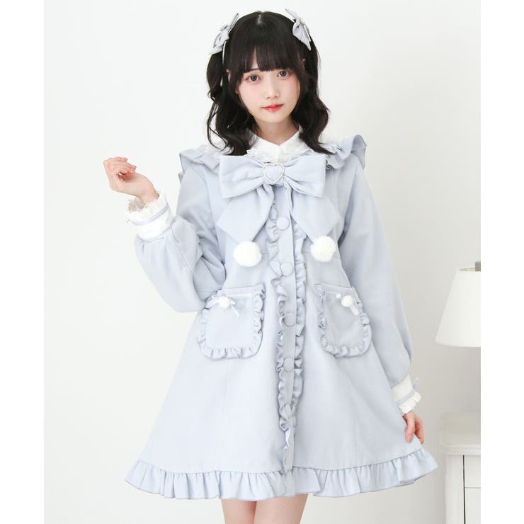 ポンポンリボンセーラー襟フリルコート 量産型 地雷系 夢展望 | DearMyLove | 詳細画像4 