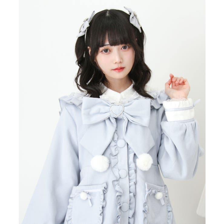 ポンポンリボンセーラー襟フリルコート 量産型 地雷系 夢展望[品番