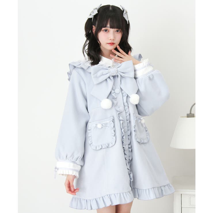 ポンポンリボンセーラー襟フリルコート 量産型 地雷系 夢展望 | DearMyLove | 詳細画像7 