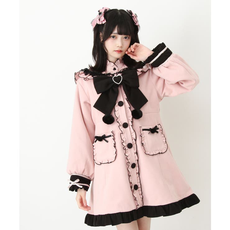 ポンポンリボンセーラー襟フリルコート 量産型 地雷系 夢展望 | DearMyLove | 詳細画像22 