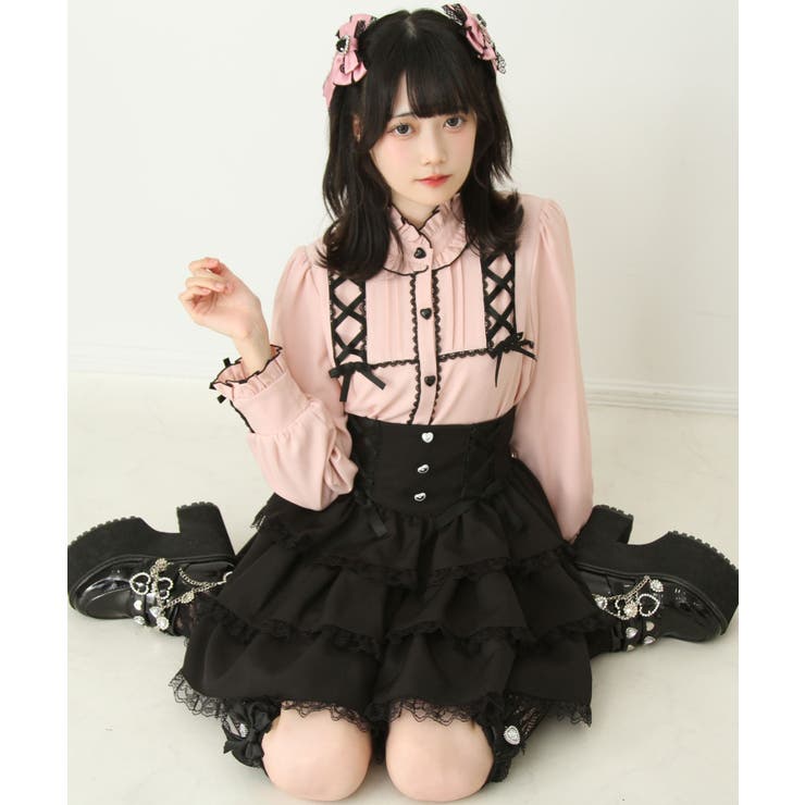 レースアップフリル襟ブラウス 量産型 地雷系 夢展望 | DearMyLove | 詳細画像17 