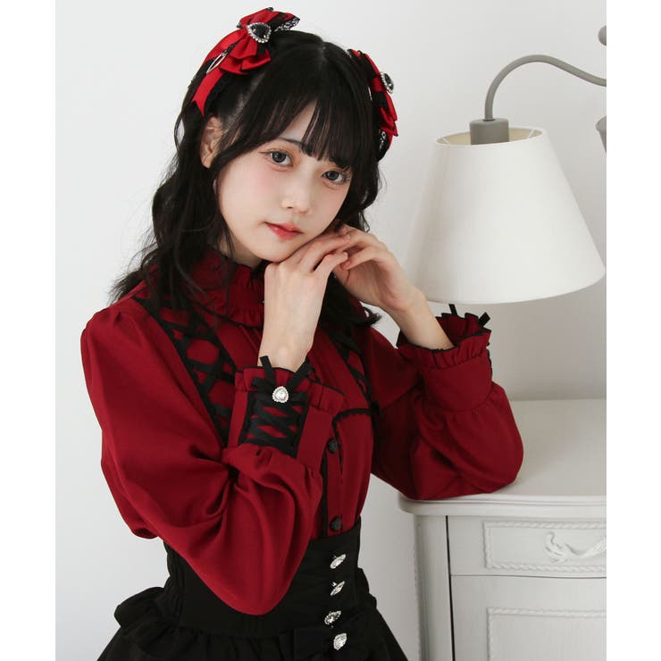 レースアップフリル襟ブラウス 量産型 地雷系 夢展望 | DearMyLove | 詳細画像20 