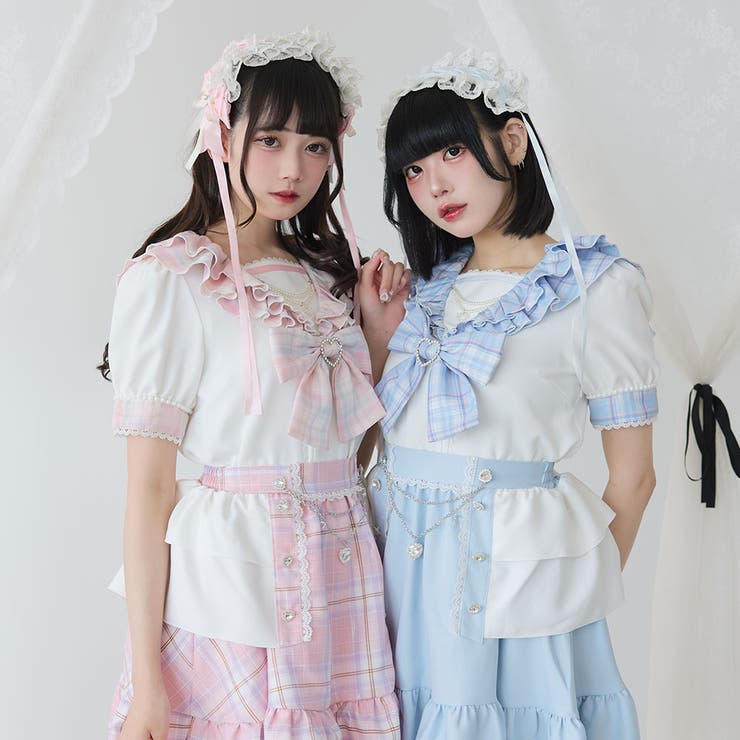 地雷系 ブラウス DearMyLove NOEMIE サックス ブルー 地雷系 ブラウス DearMyLove NOEMIE サックス ブルー