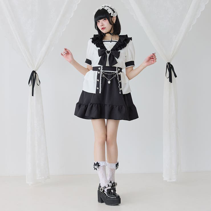 ☆ゆらゆらさま専用です☆XS黒ペイズリー　黒裏地　底鋲 闇セーラー襟十字架スカーフチェーンストライプアームカバー