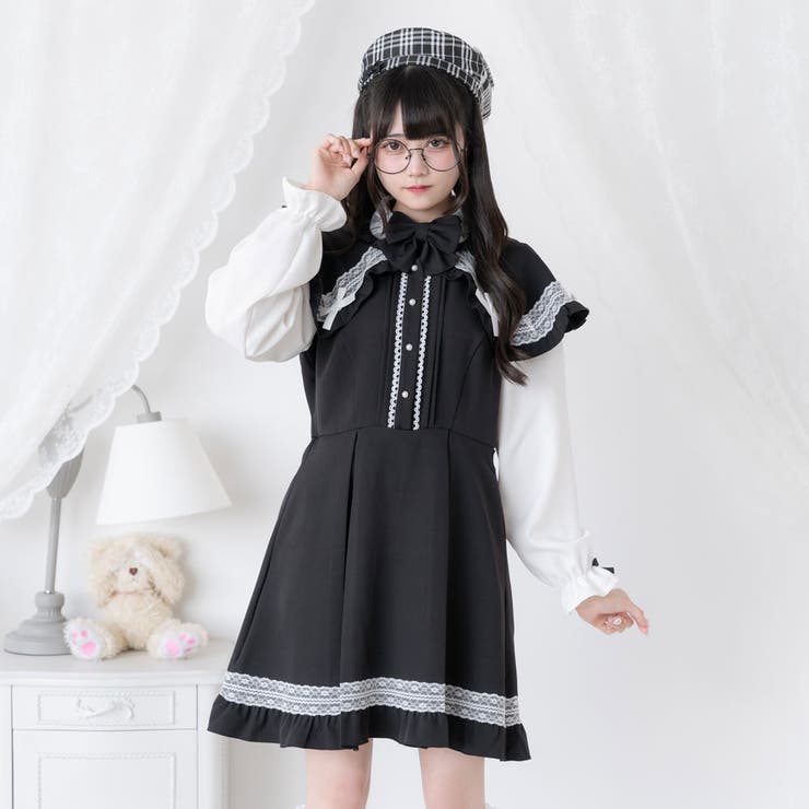 新品未使用品　Y,s ポンチョ風ワンピース（お値下げ中） ポンチョ風袖切替ワンピース 量産型 地雷系 夢展望[品番