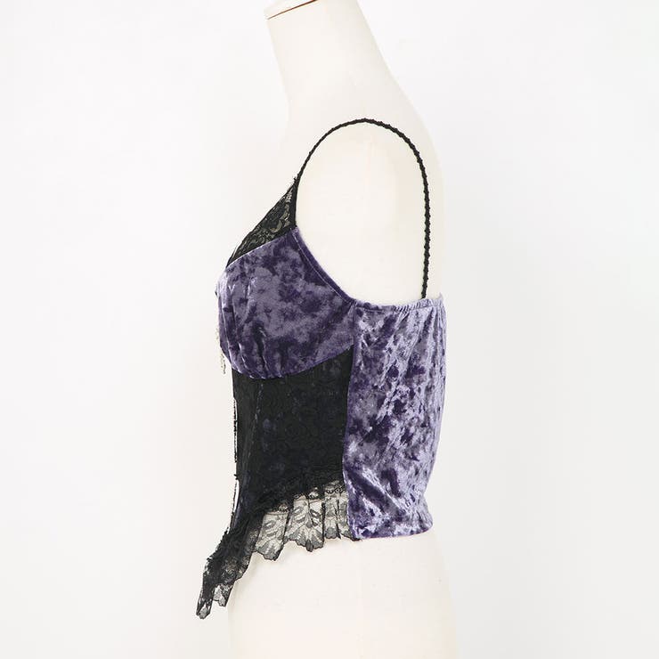 十字架チャームコルセットベロアキャミトップス 韓国 夢展望 | 夢展望 | 詳細画像7 