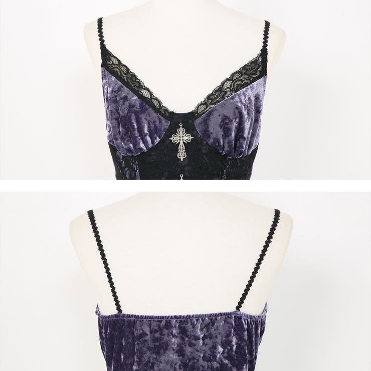 十字架チャームコルセットベロアキャミトップス 韓国 夢展望 | 夢展望 | 詳細画像8 