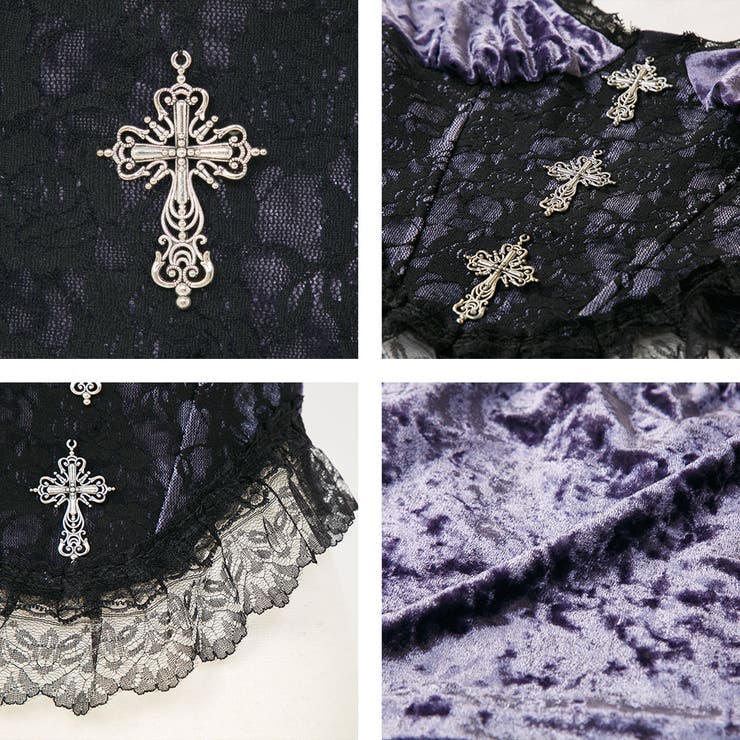 十字架チャームコルセットベロアキャミトップス 韓国 夢展望 | 夢展望 | 詳細画像9 