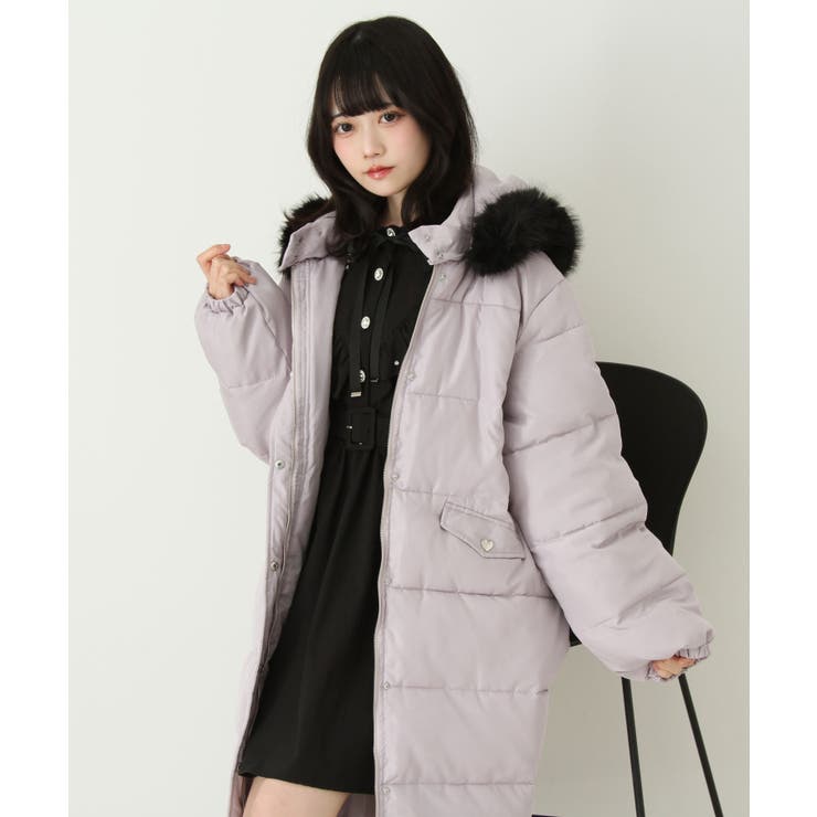 ファー付きハートスタッズロングダウンコート 量産型 地雷系 | DearMyLove | 詳細画像11 