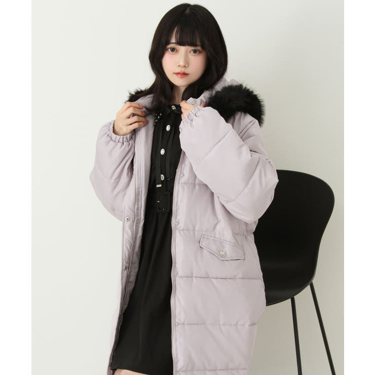 ファー付きハートスタッズロングダウンコート 量産型 地雷系 | DearMyLove | 詳細画像12 