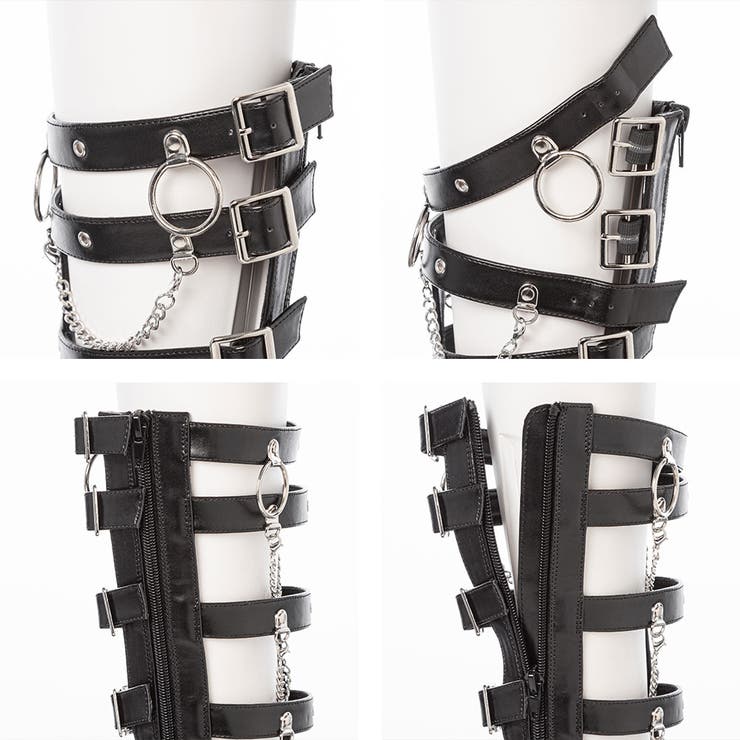 クロスベルトチェーンブーツ 量産型 地雷系 夢展望 | DearMyLove | 詳細画像13 