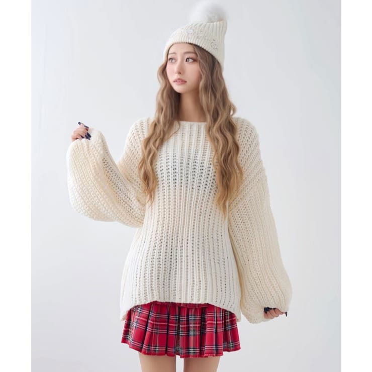 アゼ編みゆるニットトップス 韓国 夢展望 | 夢展望 | 詳細画像2 