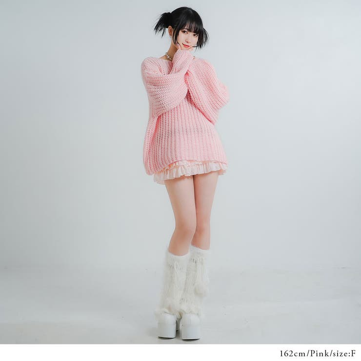 アゼ編みゆるニットトップス 韓国 夢展望[品番：YU000047014