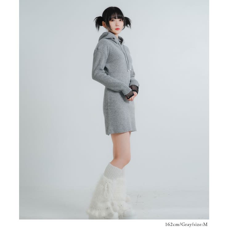 フードゆるピタニットワンピース 韓国 夢展望 | 夢展望 | 詳細画像3 