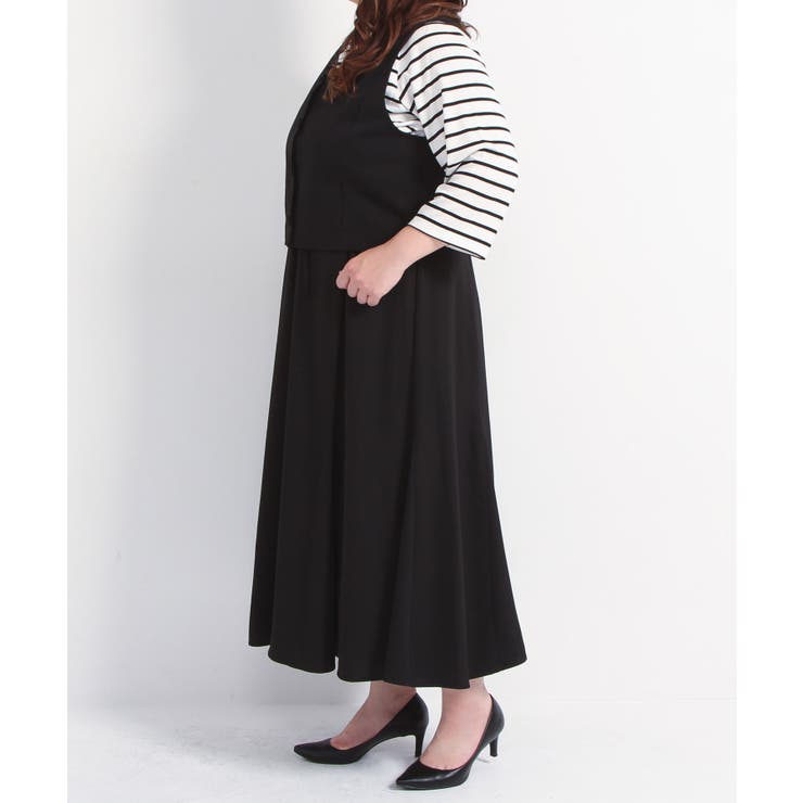 【3L~6L】ショート丈バックベルトベスト【大きいサイズ】   韓国 夢展望 | 夢展望 | 詳細画像7 