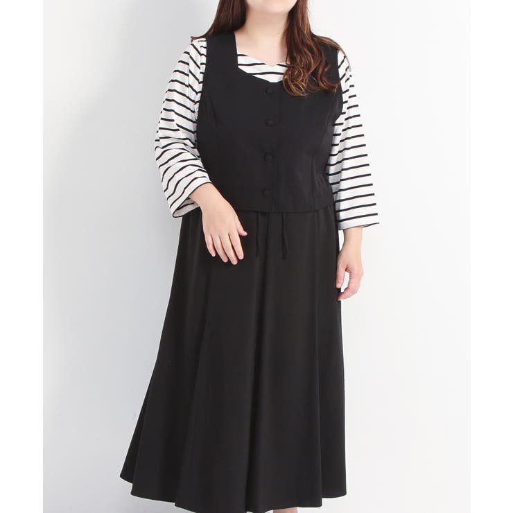 【3L~6L】ショート丈バックベルトベスト【大きいサイズ】   韓国 夢展望 | 夢展望 | 詳細画像8 