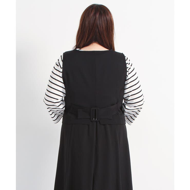 【3L~6L】ショート丈バックベルトベスト【大きいサイズ】   韓国 夢展望 | 夢展望 | 詳細画像9 