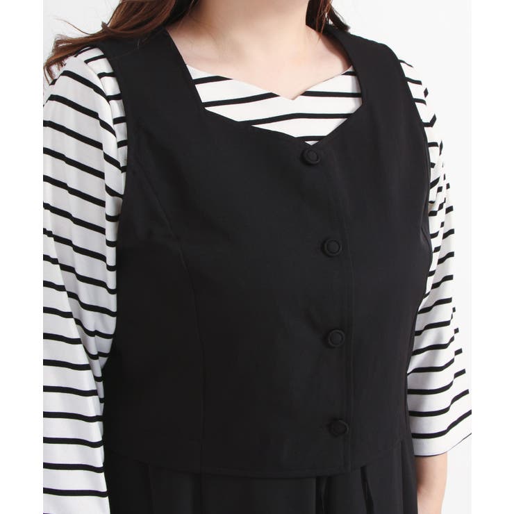 【3L~6L】ショート丈バックベルトベスト【大きいサイズ】   韓国 夢展望 | 夢展望 | 詳細画像10 