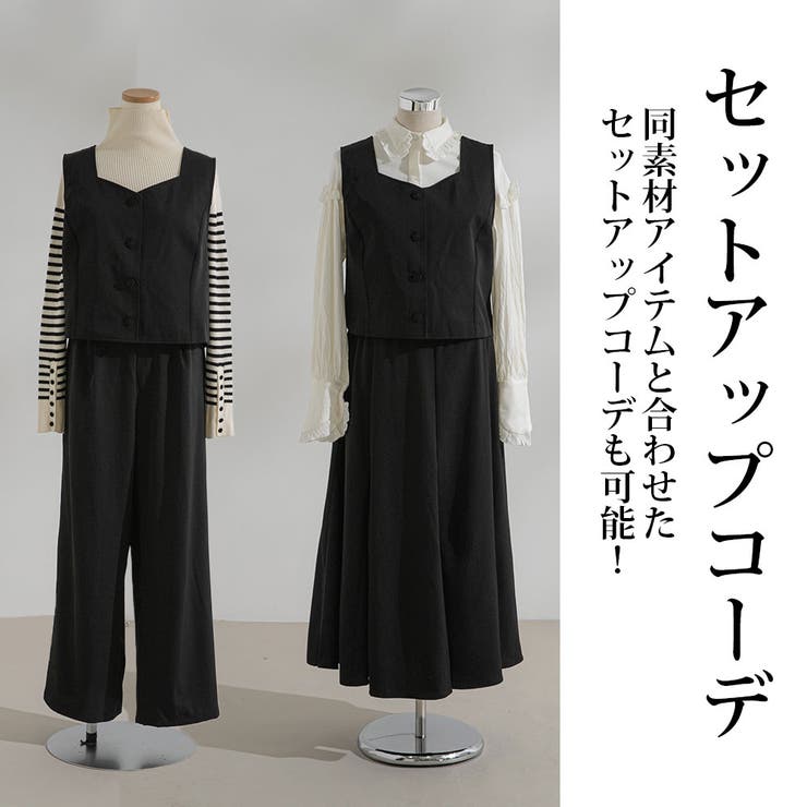 【3L~6L】ショート丈バックベルトベスト【大きいサイズ】   韓国 夢展望 | 夢展望 | 詳細画像3 