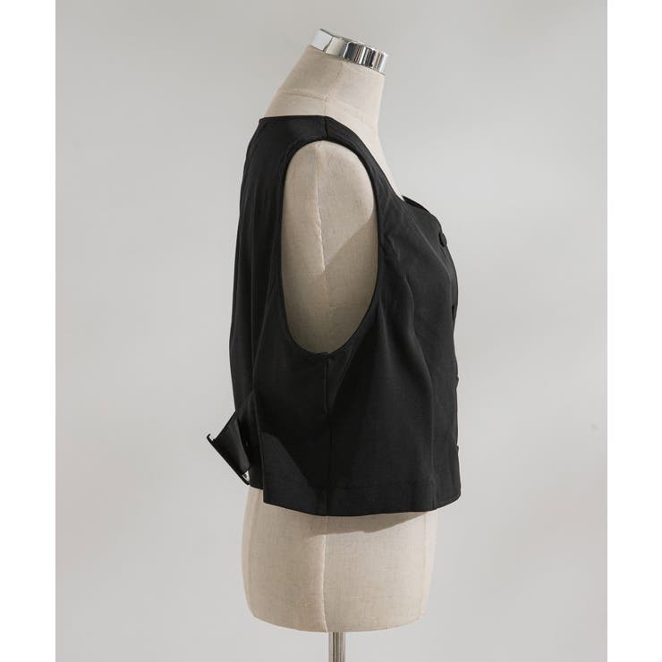 【3L~6L】ショート丈バックベルトベスト【大きいサイズ】   韓国 夢展望 | 夢展望 | 詳細画像16 