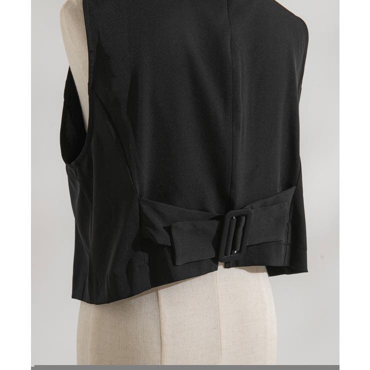 【3L~6L】ショート丈バックベルトベスト【大きいサイズ】   韓国 夢展望 | 夢展望 | 詳細画像18 