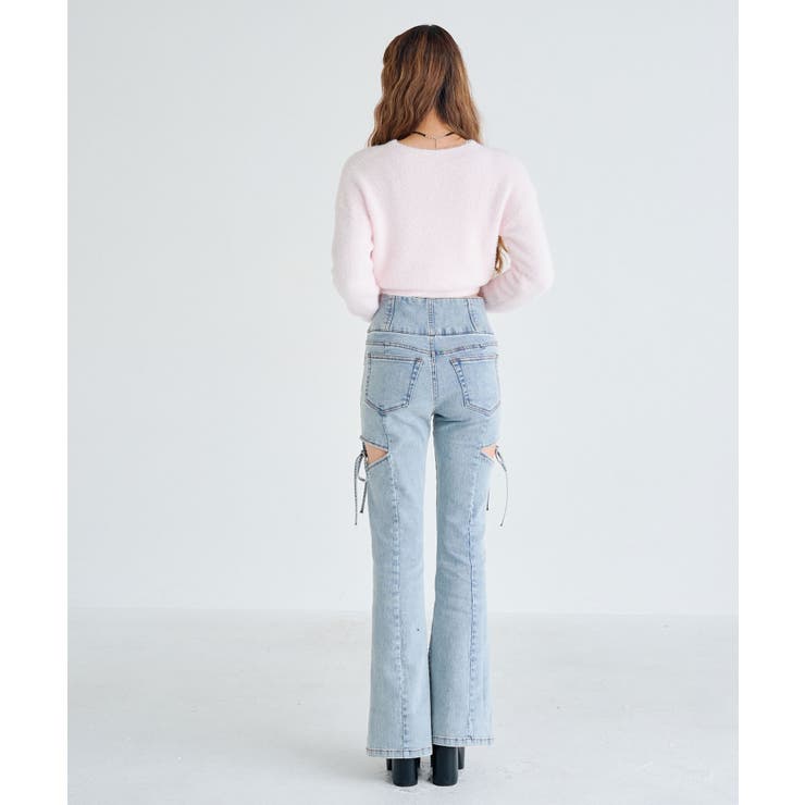 フワフワシャギークロップド丈ニットトップス 韓国 夢展望 | 夢展望 | 詳細画像3 