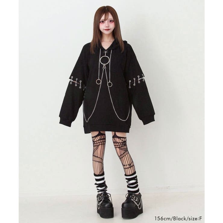 ビッグリングチェーンパーカー 量産型 地雷系 夢展望 | DearMyLove | 詳細画像3 